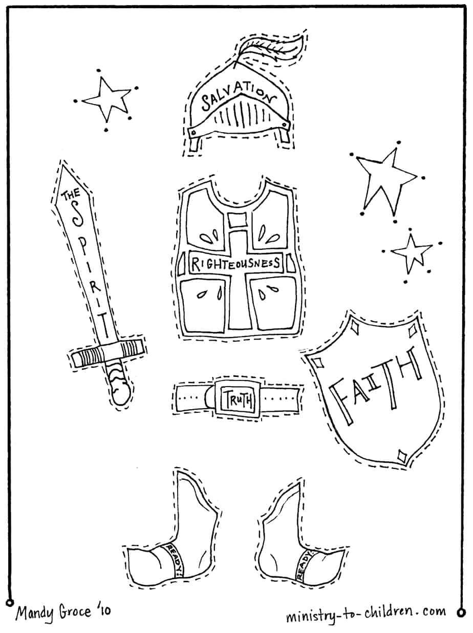 Armor of god coloring pages