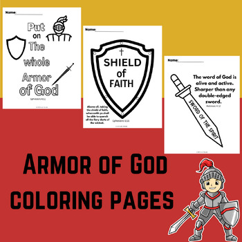 The armor of god bible verse coloring pages by lydia almeida tpt