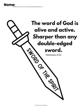 The armor of god bible verse coloring pages by lydia almeida tpt