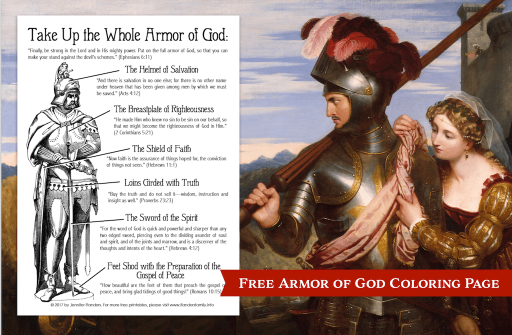 Armor of god coloring page