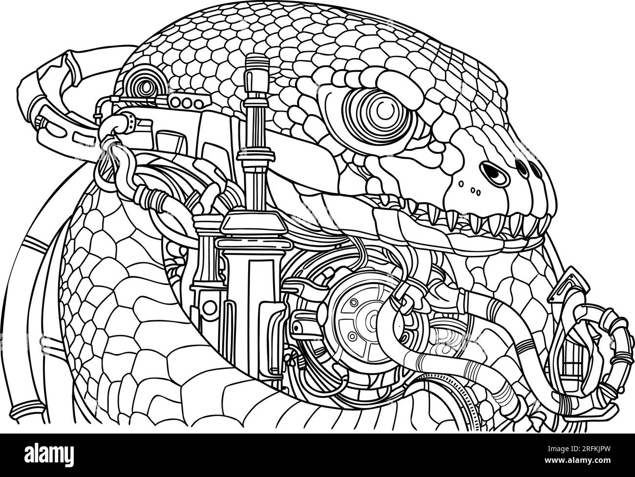 Snake with a sword coloring page coloring page snakes in the grass stock vector image art