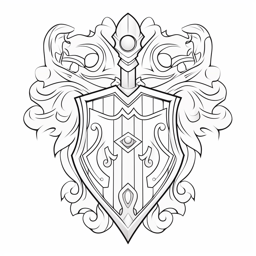 Sword and shield coloring pages