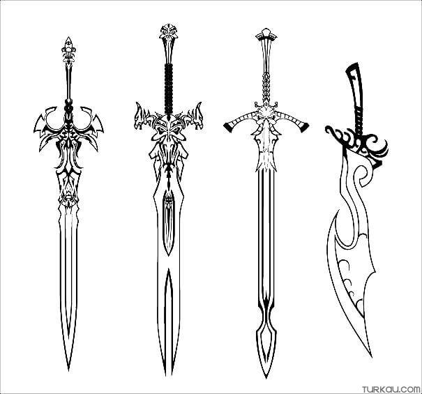 Swords coloring page