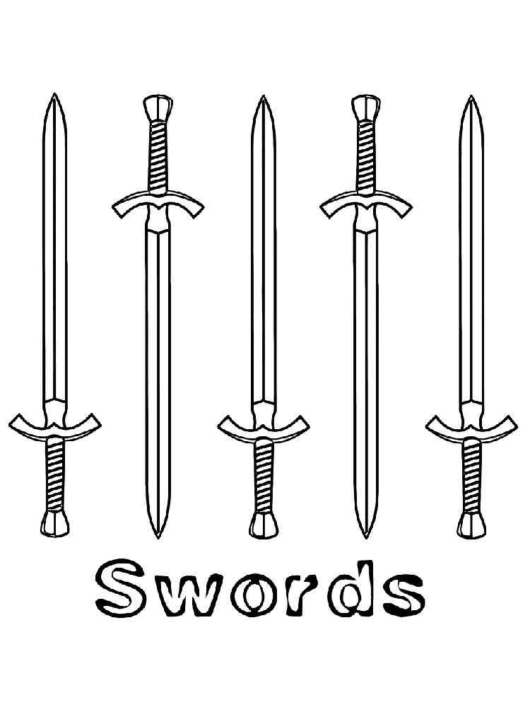 Sword coloring pages