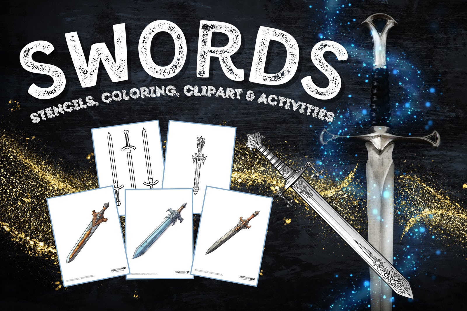 Epic sword drawings clipart fun learning activities for young knights at