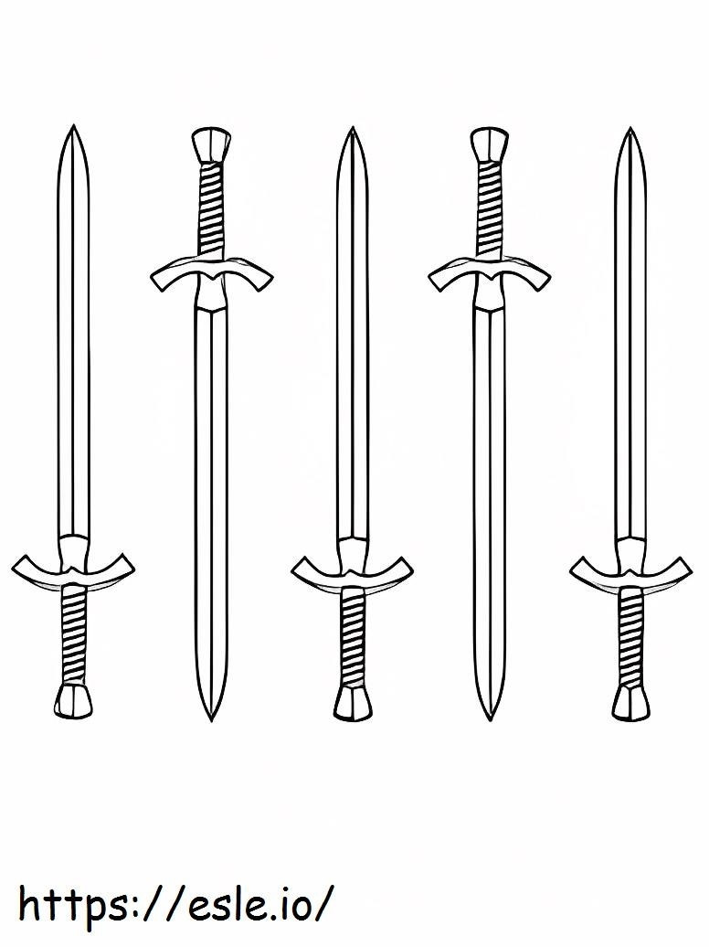 Sword four coloring page