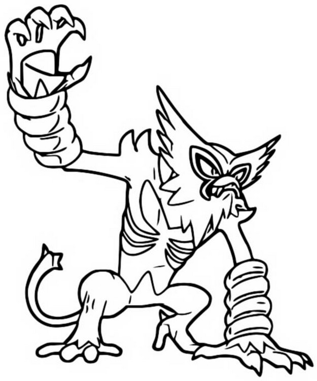 Coloring page pokãmon sword and shield zarude