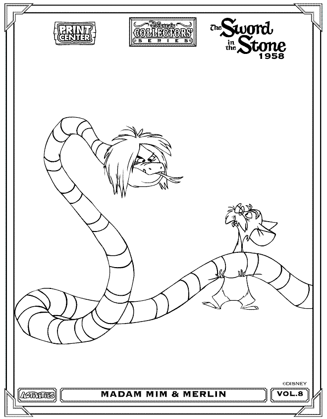 The sword in the stone coloring pages