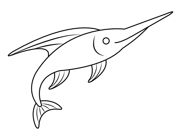 Printable swordfish coloring page