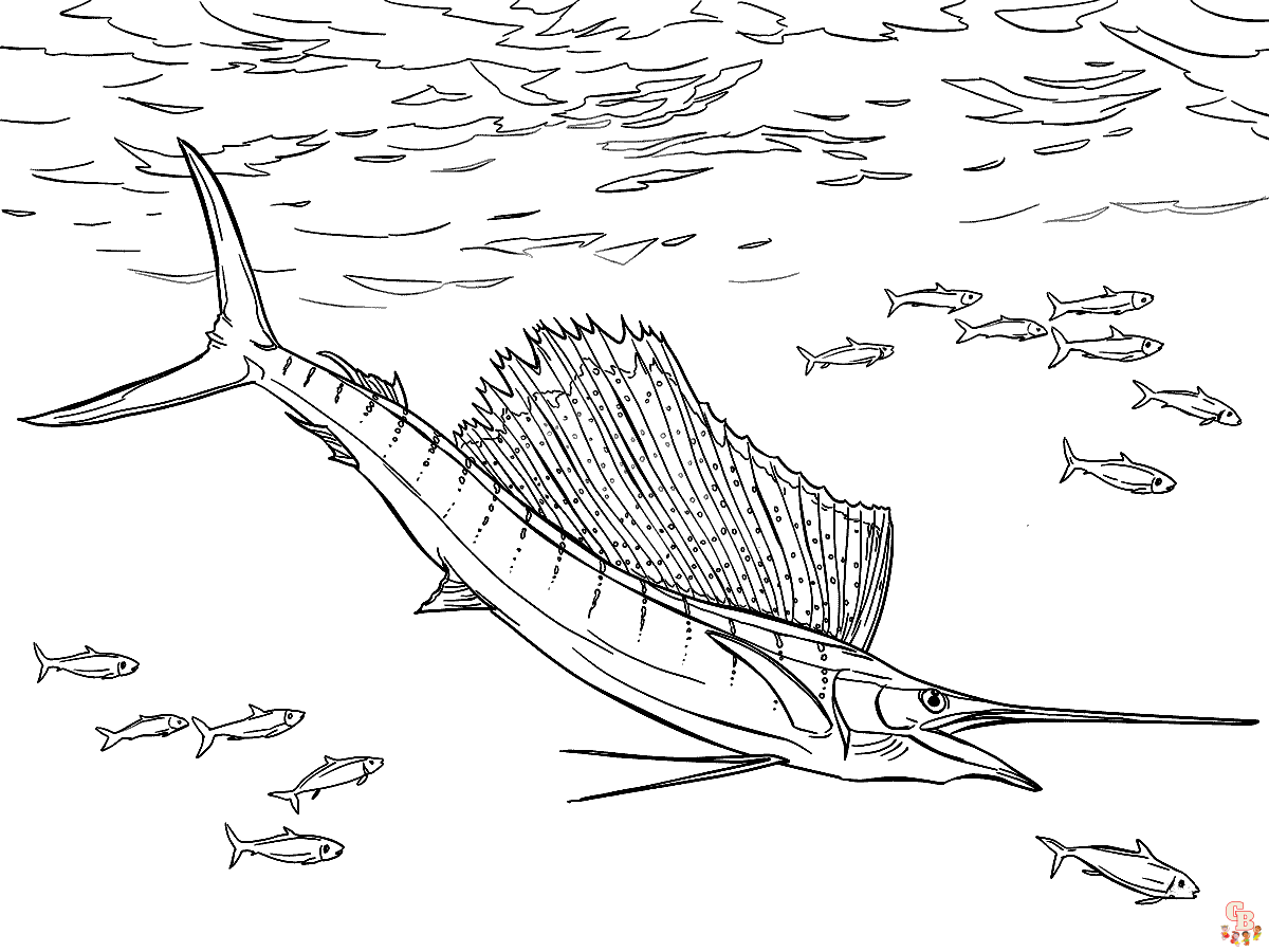 Discover the beauty of printable atlantic sailfish coloring pages