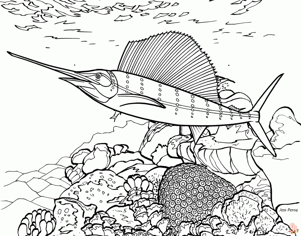 Discover the beauty of printable atlantic sailfish coloring pages