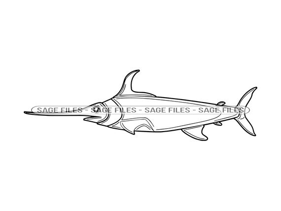 Swordfish outline svg fishing svg fish svg fishing