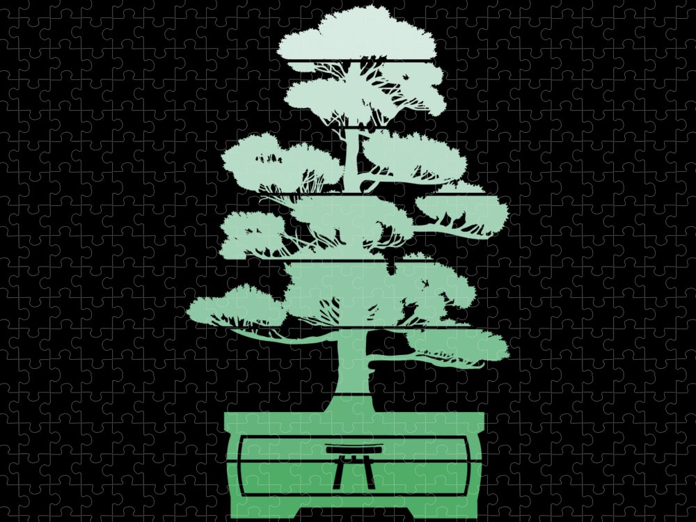 Bonsai tree japan culture art retro vintage gift jigsaw puzzle by john romeo