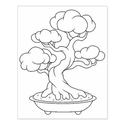 Japanese bonsai tree in a tray coloring page rubber stamp zazzle butterfly coloring page tree drawing tree drawing simple