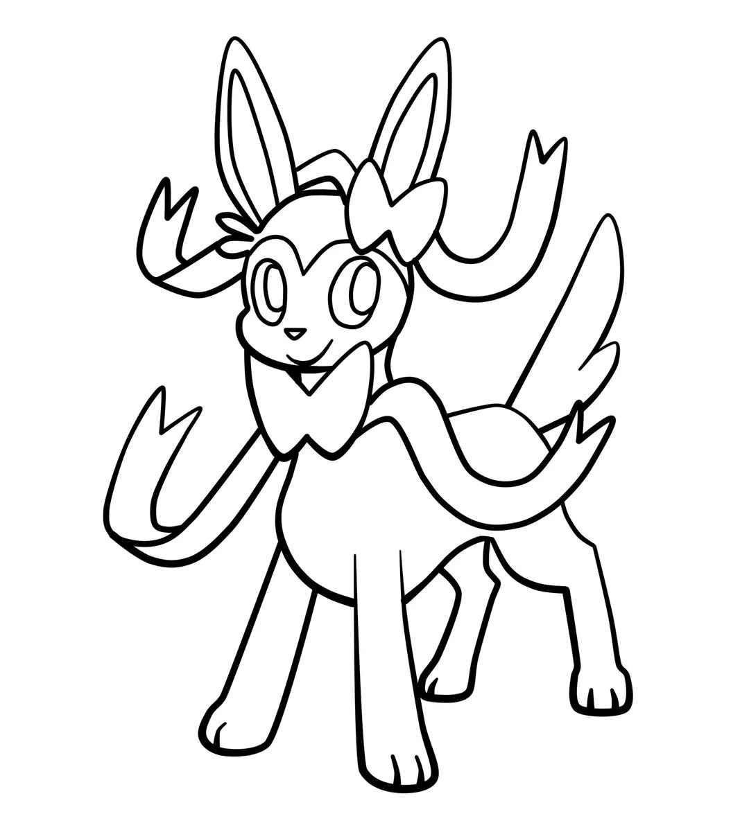 Oc i made sylveon in cartoon style it is an old drawing because i used to sketch in pencil first rpokemon