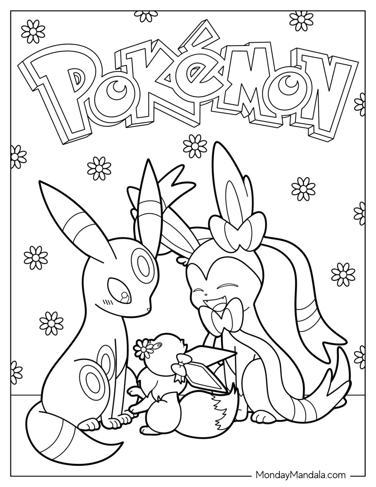 Sylveon coloring pages free pdf printables