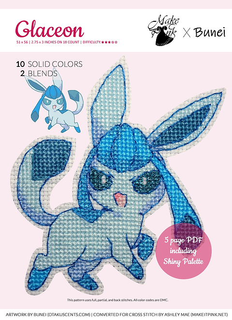 Glaceon from buneis eeveelutions make it pink