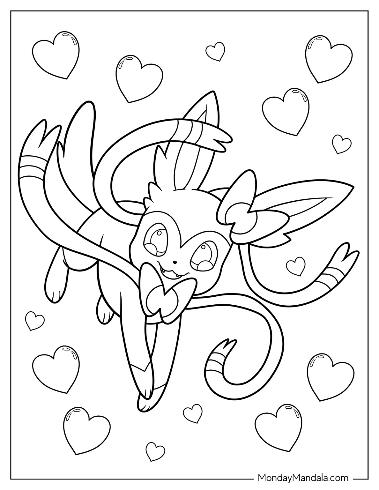 Sylveon coloring pages free pdf printables