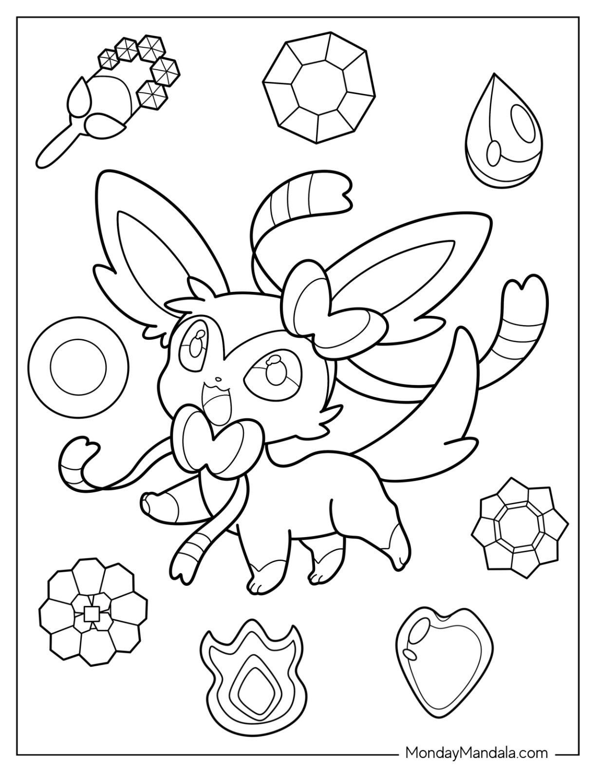 Sylveon coloring pages free pdf printables