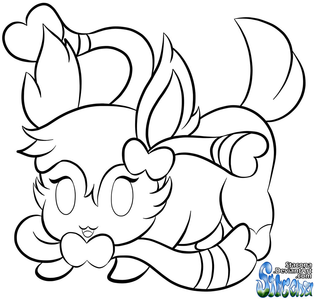 Chibi sylveon colouring page by stacona on