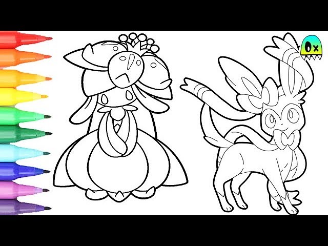 Coloring pages pokemon sylveon colouring for children