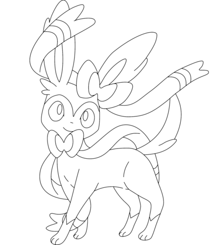 Sylveon coloring page free printable coloring pages