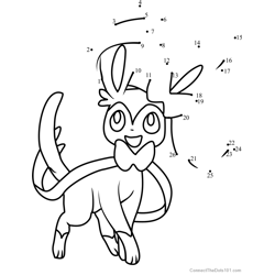 Pokemon sylveon connect the dots printable worksheets