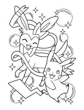 Pokemon coloring pages with beautiful pattern by ayla neifer tpt