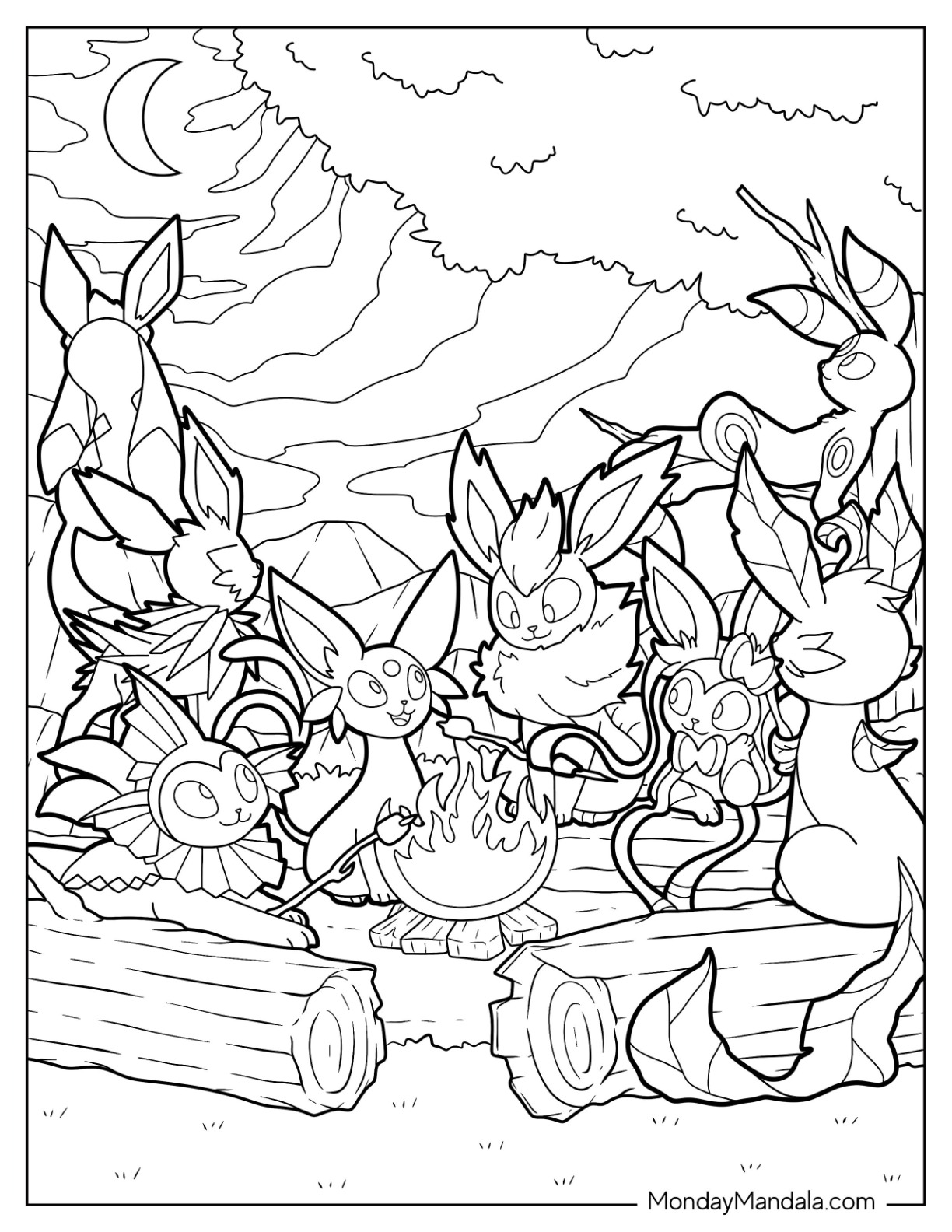 Sylveon coloring pages free pdf printables