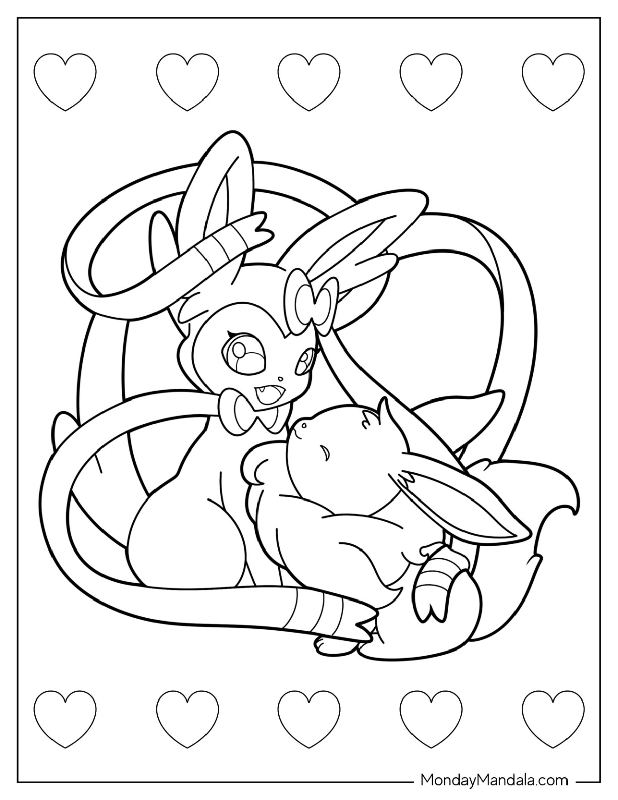 Sylveon coloring pages free pdf printables