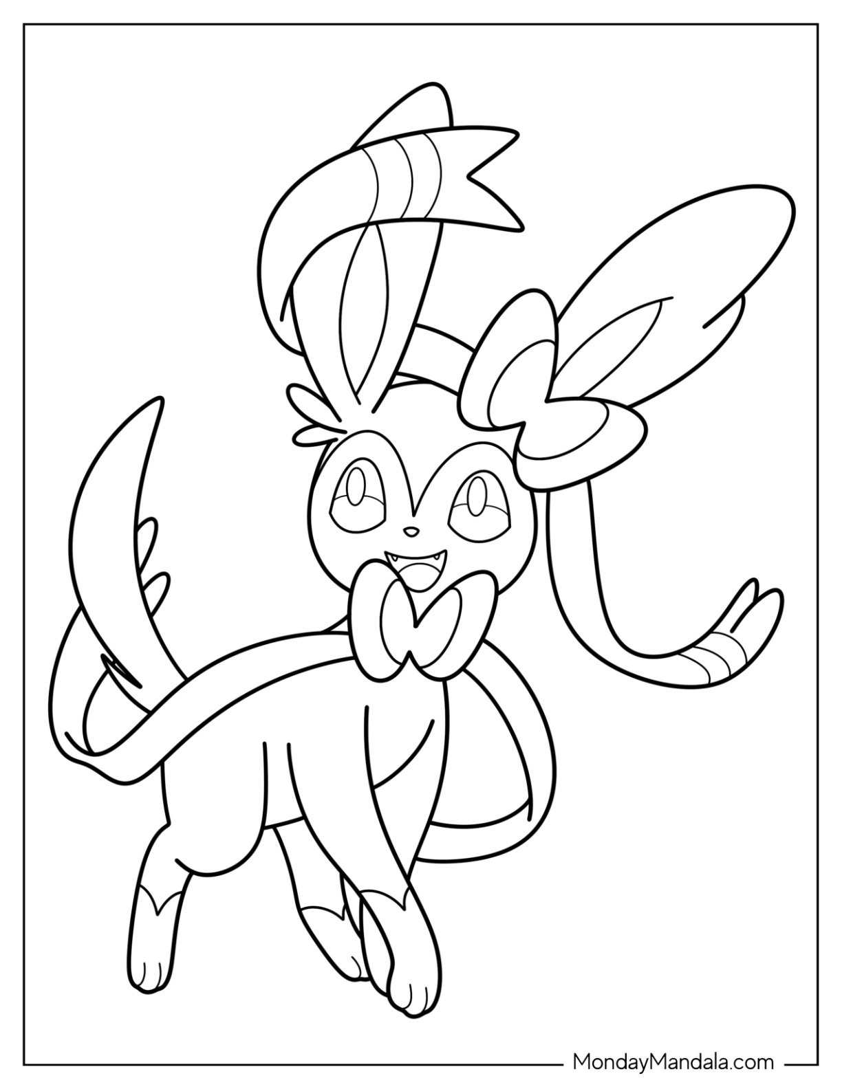 Sylveon coloring pages free pdf printables