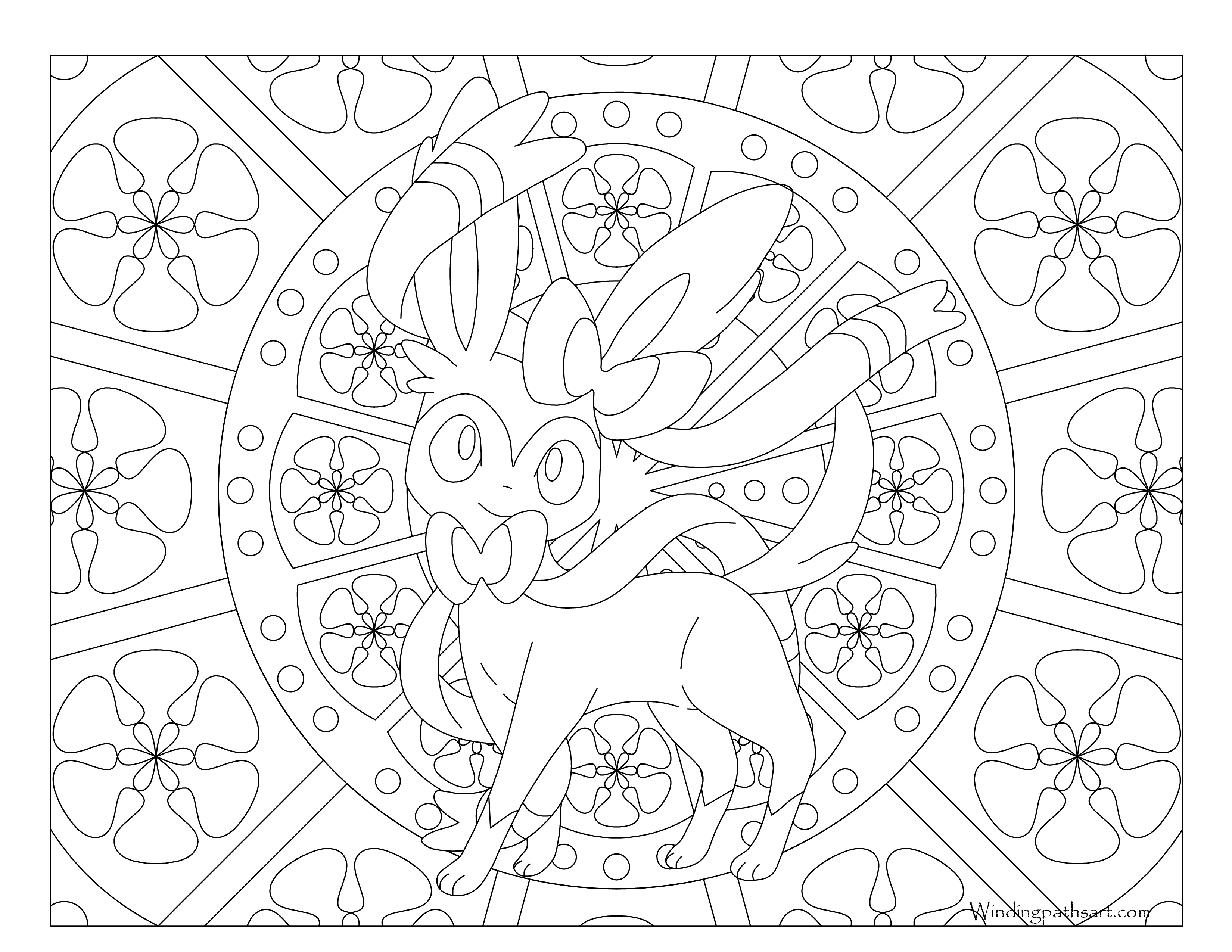 Sylveon pokemon coloring page