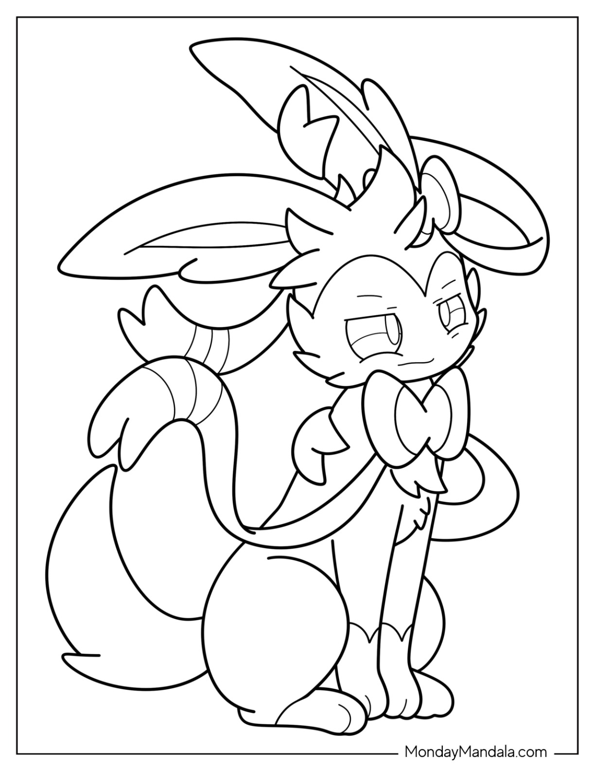 Sylveon coloring pages free pdf printables