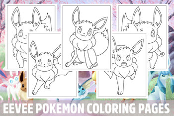 Eevee pokemon coloring pages for kids girls boys teens activity school