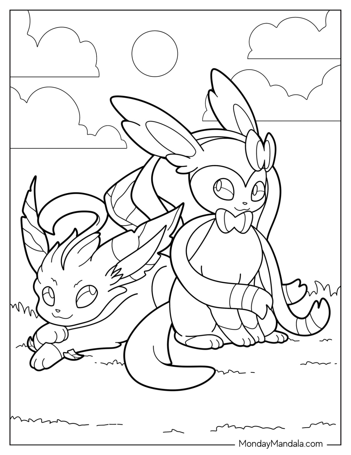 Sylveon coloring pages free pdf printables