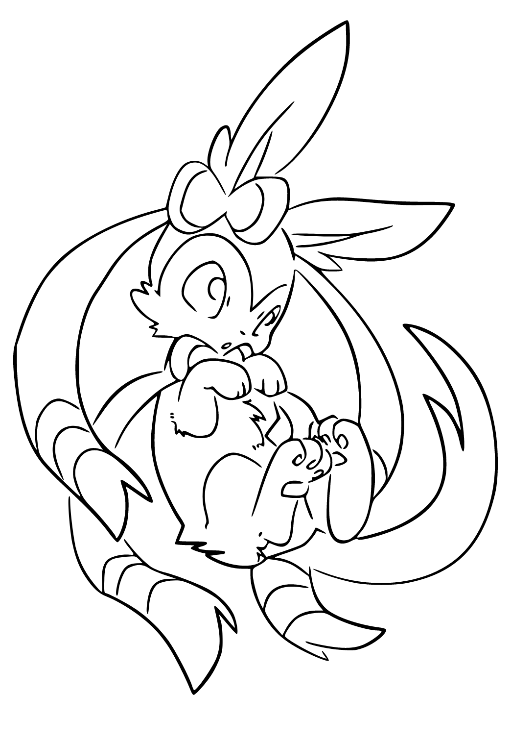 Free printable sylveon paws coloring page sheet and picture for adults and kids girls and boys