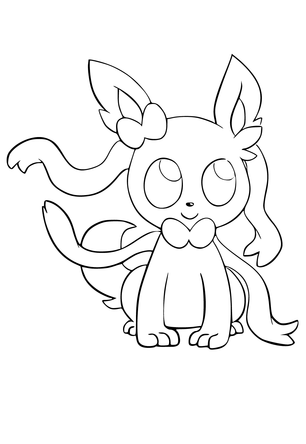 Free printable sylveon easy coloring page sheet and picture for adults and kids girls and boys