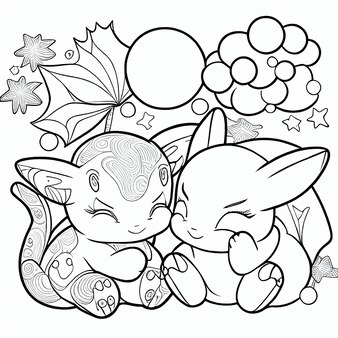 Kawaii coloring page pictures