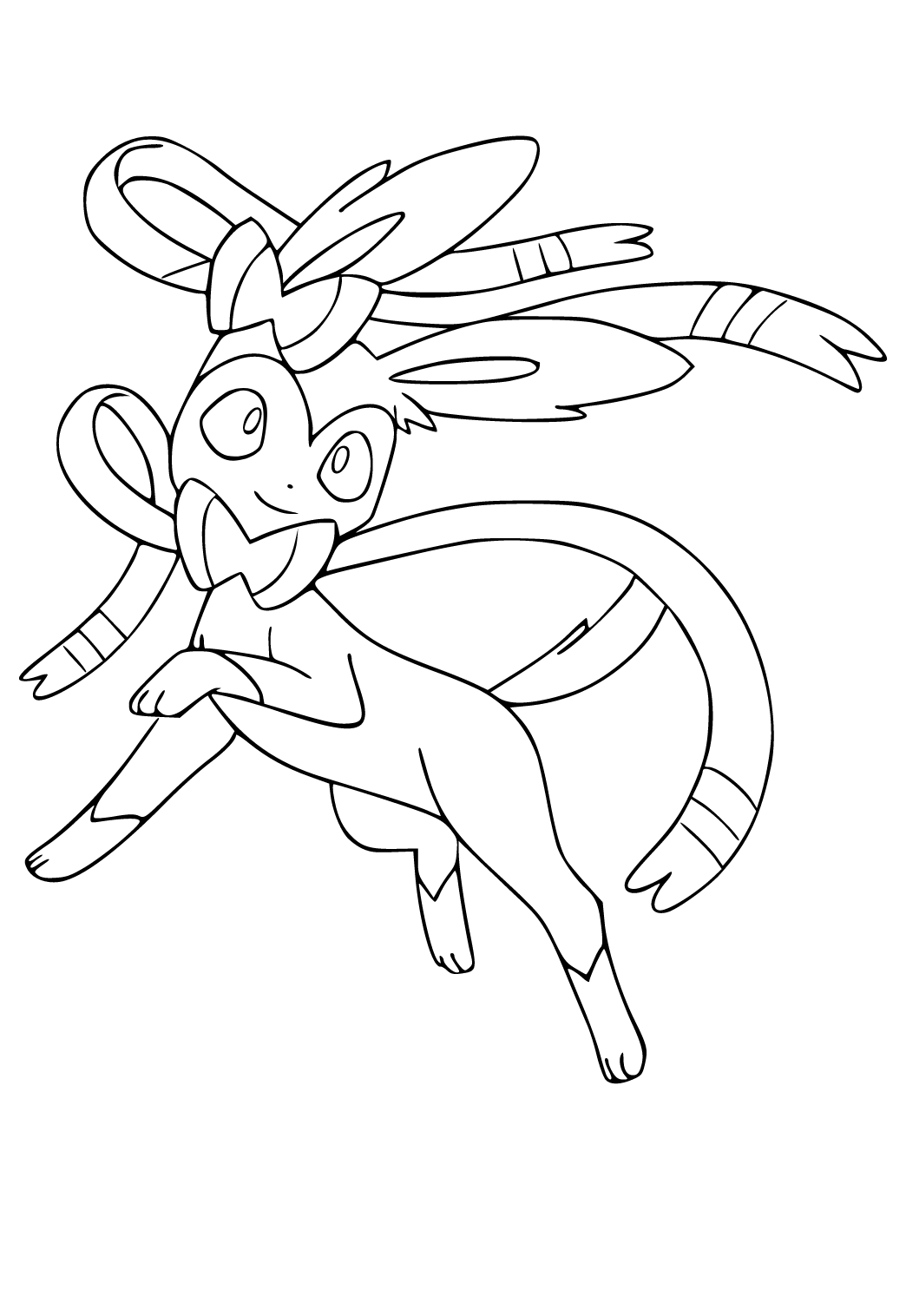 Free printable sylveon jump coloring page sheet and picture for adults and kids girls and boys