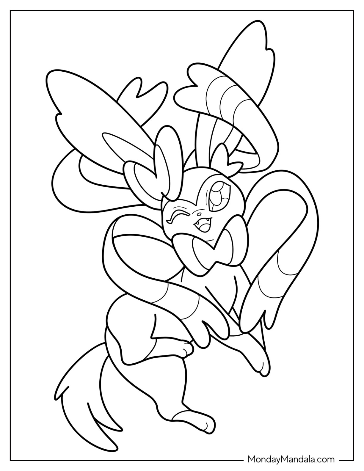 Sylveon coloring pages free pdf printables