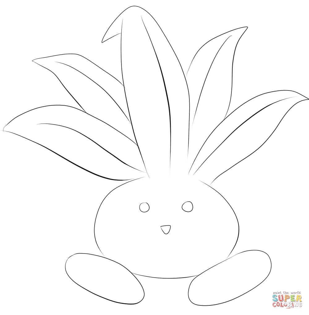 Oddish coloring page free printable coloring pages