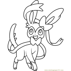 Sylveon pokemon coloring pages for kids
