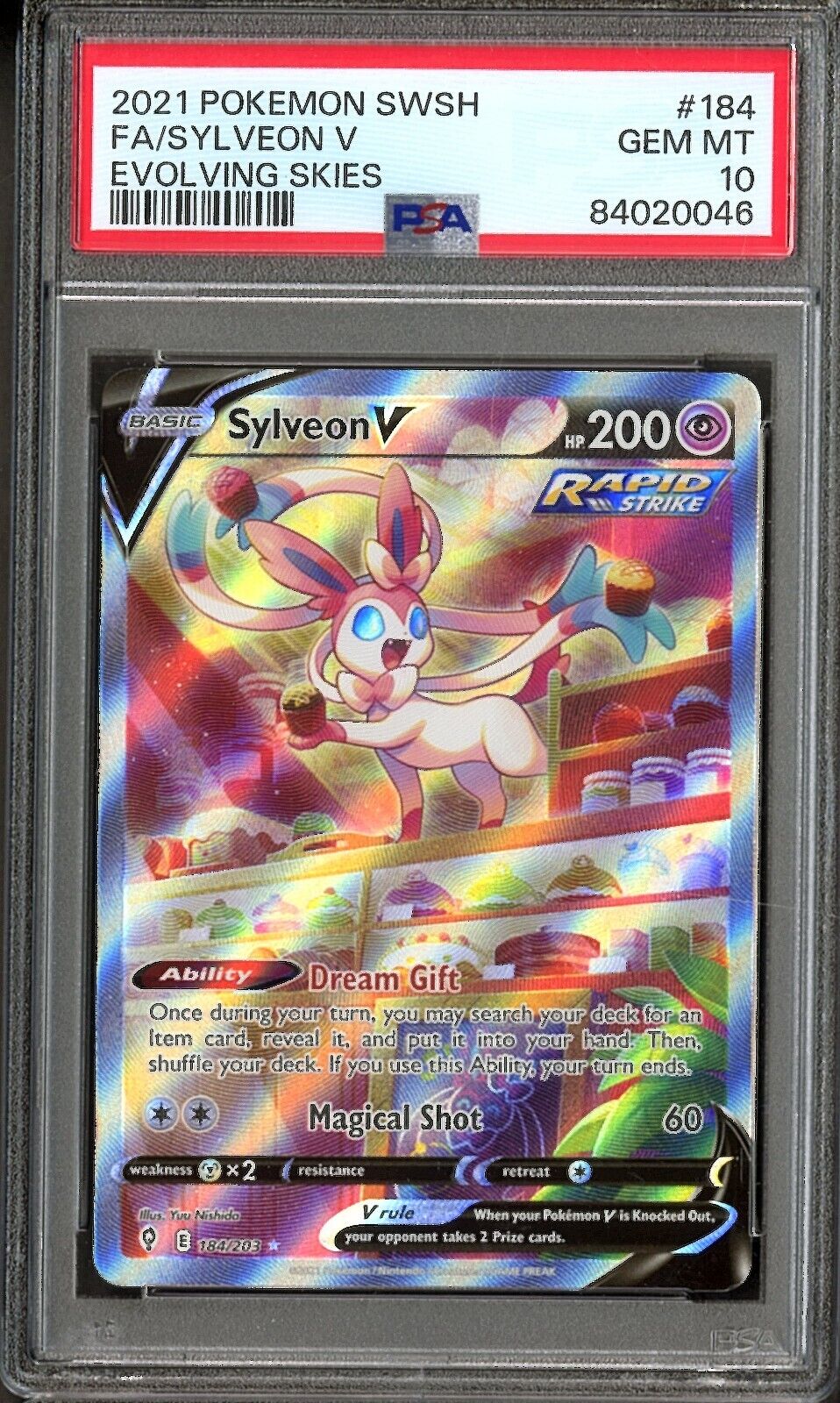 Pokemon sword shield evolving skies full art sylveon v psa gem mt