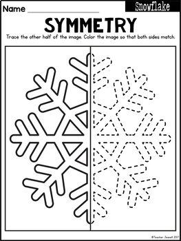 Winter symmetry activity coloring pages by teacher jeanell tpt