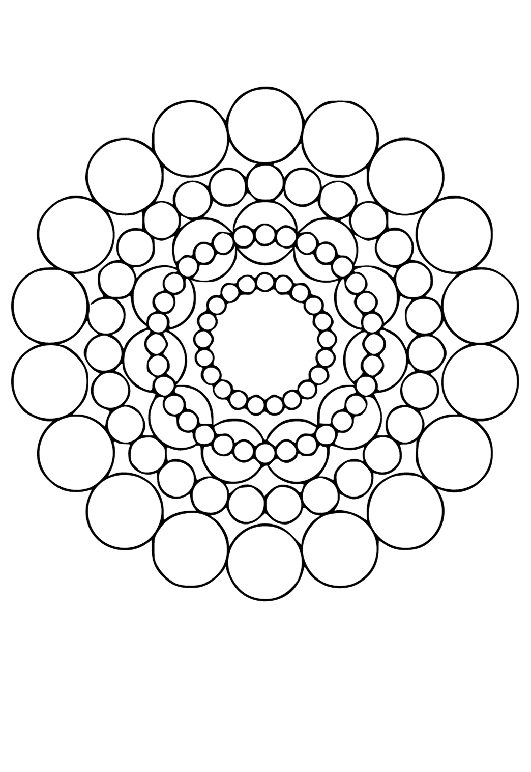 Free printable circle symmetry coloring page for adults and kids