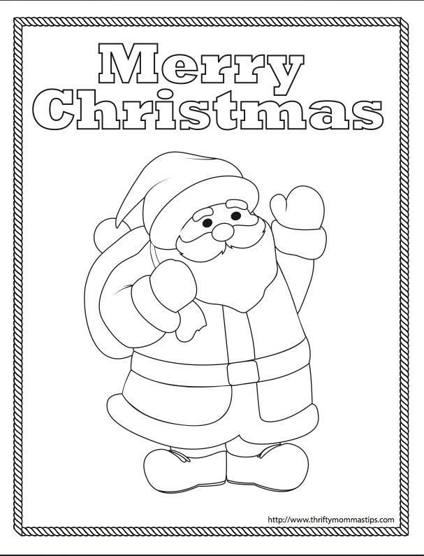 Free printable santa coloring page