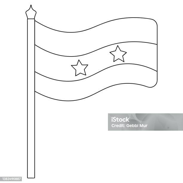 Flag of syria sketch color the flag according to the given example vector illustration coloring book for children the tricolor is adorned with two stars syrian arab republic the national symbol of