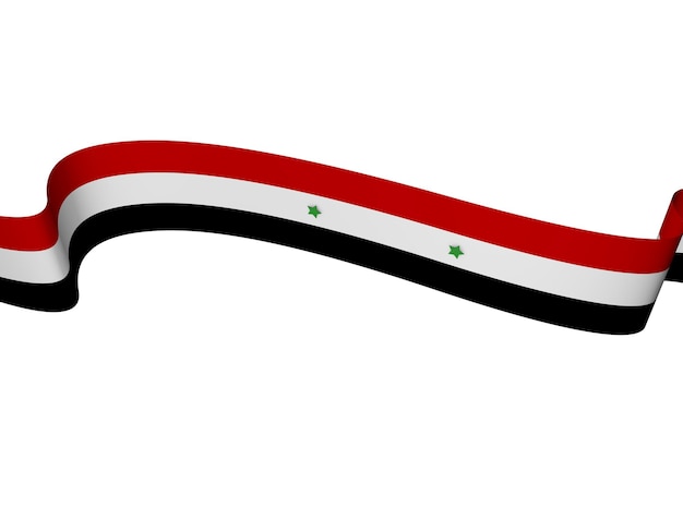 Premium psd syrian flag with transparent background