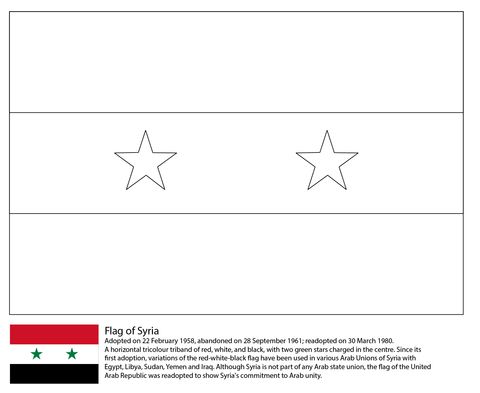 Flag of syria coloring page free printable coloring pages flag coloring pages syria flag coloring pages