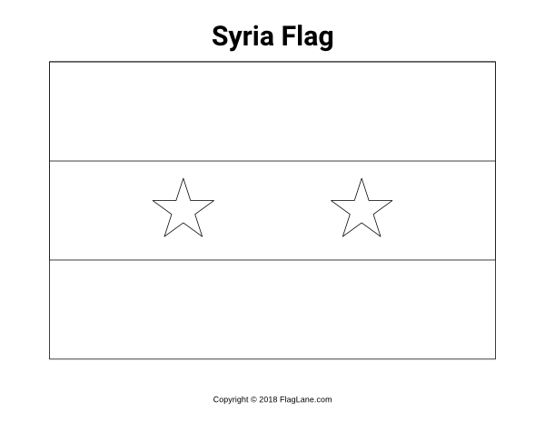 Free syria flag coloring page